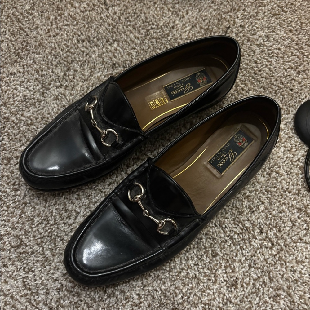 Authentic Gucci Horsebit Loafers – Size 39.5 – Black Leather